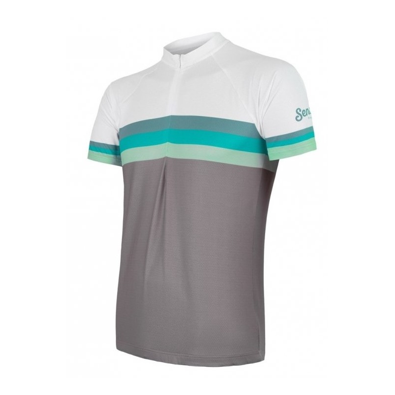 Jersey Sensor Summer Stripe grau-weiß-grün - kurzarm Ausverkauf
