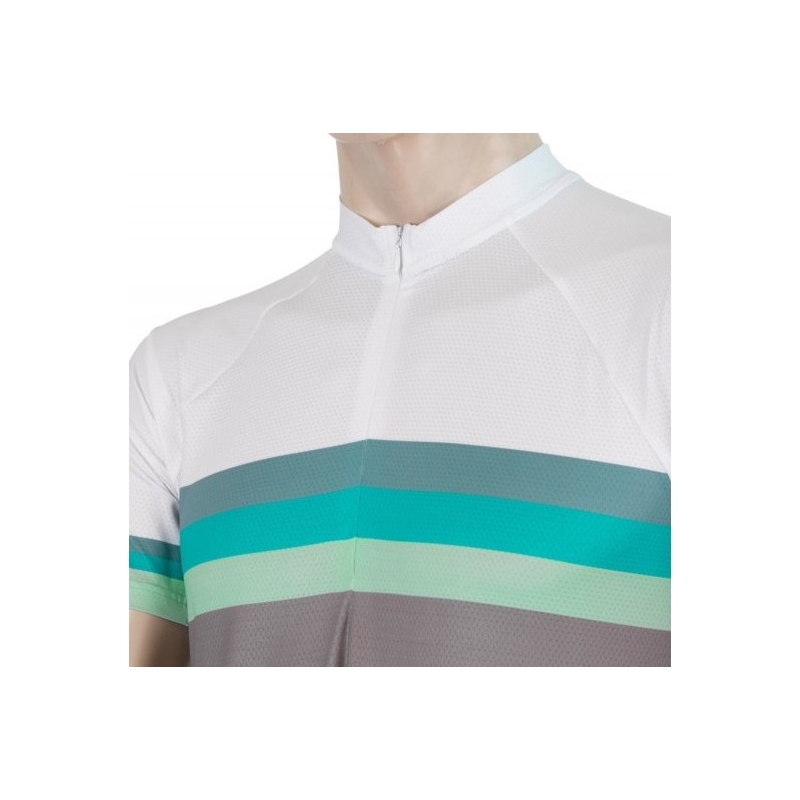 Jersey Sensor Summer Stripe grau-weiß-grün - kurzarm Ausverkauf