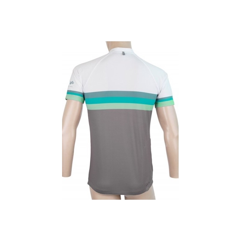 Jersey Sensor Summer Stripe grau-weiß-grün - kurzarm Ausverkauf