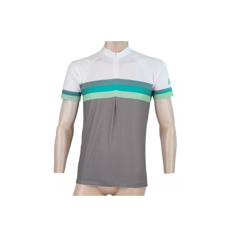 Jersey Sensor Summer Stripe grau-weiß-grün - kurzarm Ausverkauf