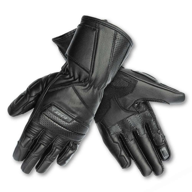 SECA Journey HTX II Motorradhandschuhe aus schwarzem Leder Ausverkauf