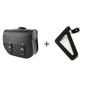 Leder-Satteltasche CUSTOMACCES SANT LOUIS APS004N schwarz right, with universal support