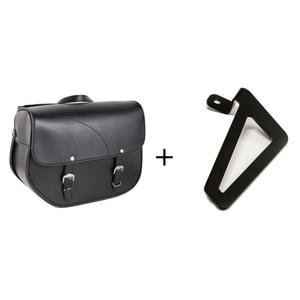 Leder-Satteltasche CUSTOMACCES SANT LOUIS APS005N schwarz left, with universal support