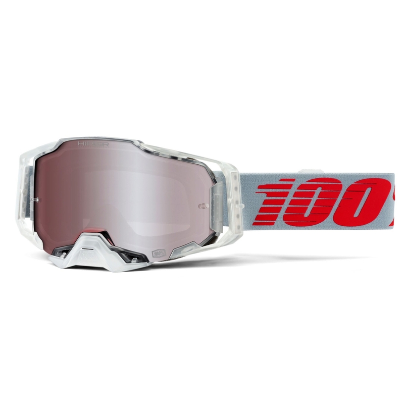 Motocross-Schutzbrille 100% ARMEGA X-Ray-Hiper silber plexi