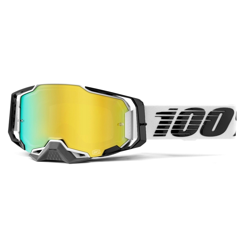 Motocrossbrille 100% ARMEGA Atmos verspiegelt gold plexi