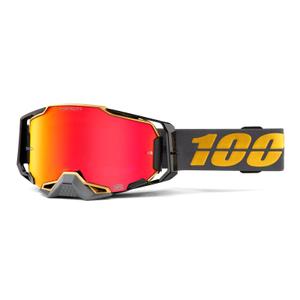 Motocrossbrille 100% ARMEGA Falcon 5 HIPER grau (rot verspiegeltes Plexiglas)