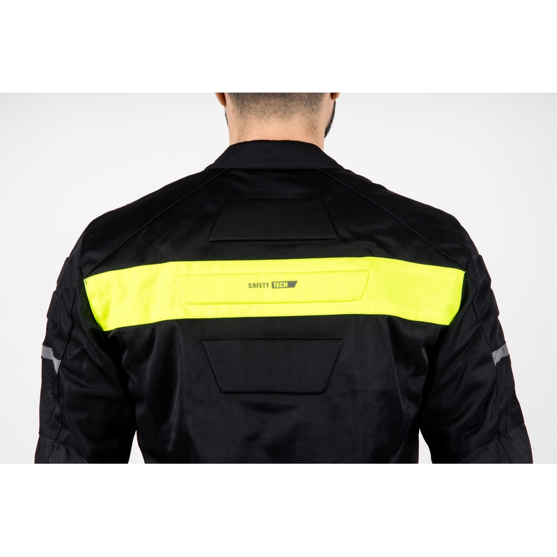Ozone Dart schwarz-fluorgelbe Motorradjacke