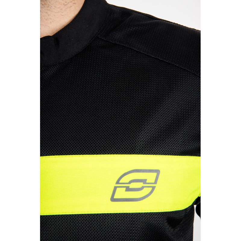 Ozone Dart schwarz-fluorgelbe Motorradjacke