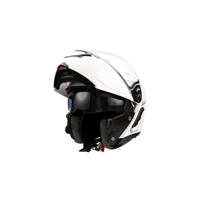 Klappbarer Motorradhelm mit Mesh-Headset SENA Impulse weiß glänzend Ausverkauf