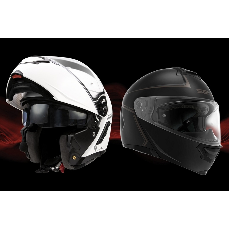 Klappbarer Motorradhelm mit Mesh-Headset SENA Impulse weiß glänzend Ausverkauf