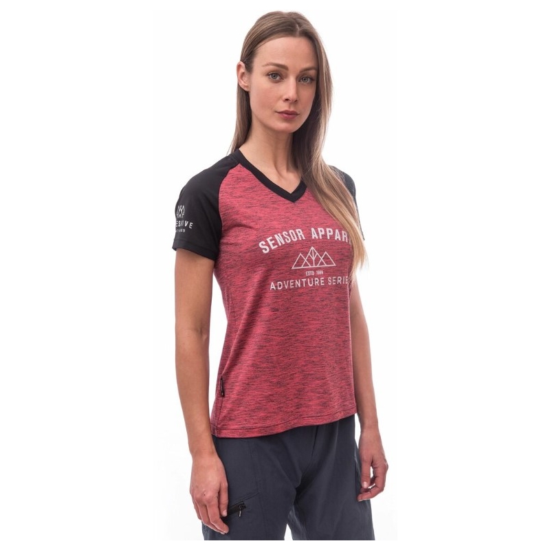 Damen Trikot Sensor Radfahren Charger schwarz und rosa Ausverkauf