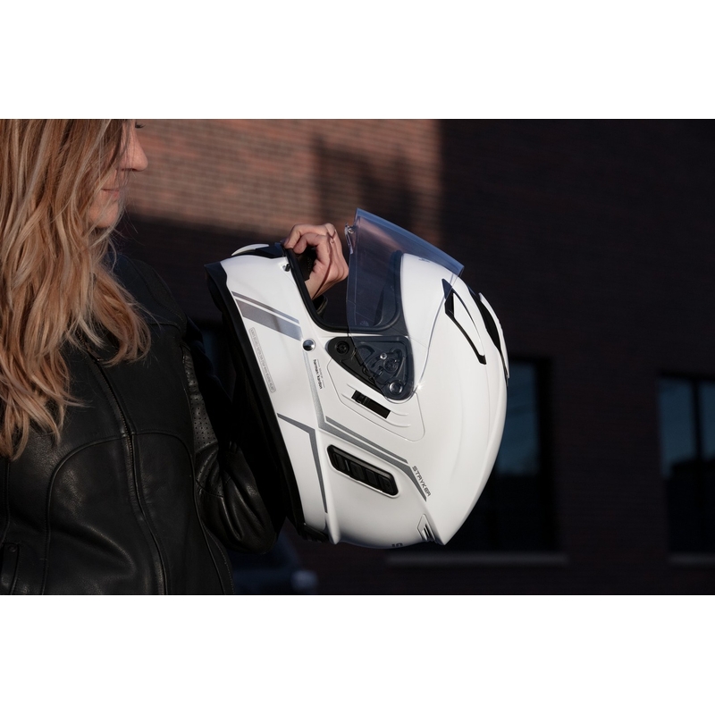 Integral-Motorradhelm mit Mesh-Headset SENA Stryker weiß glänzend