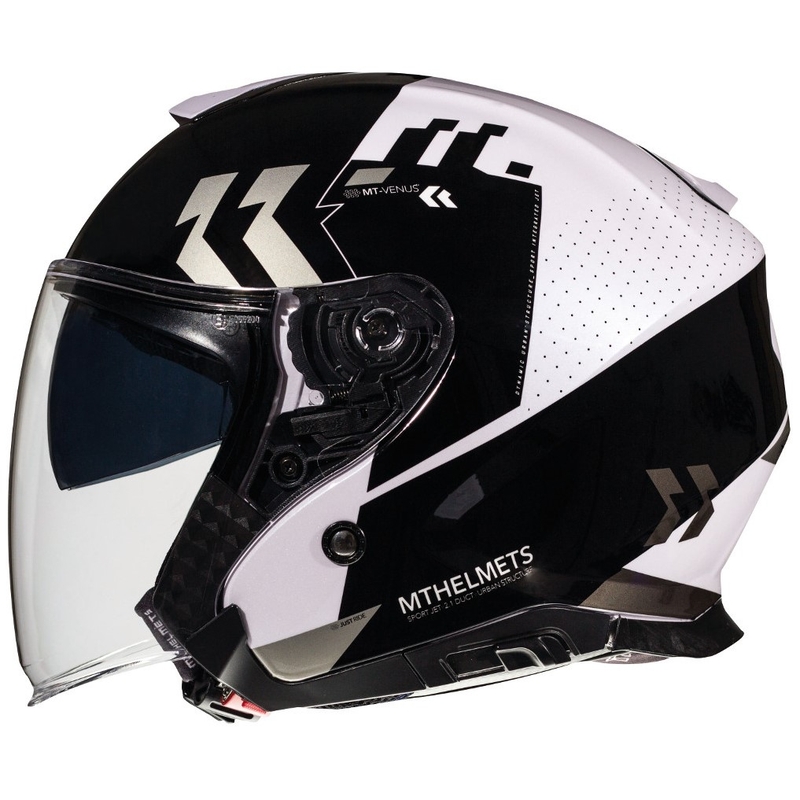 Offener Motorradhelm MT Thunder 3 SV Venus schwarz-grau-weiß - Klasse II