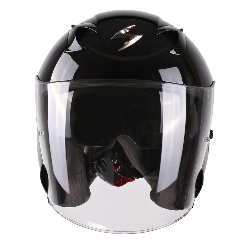 Motorradhelm Scorpion EXO-220 schwarz glänzend Ausverkauf