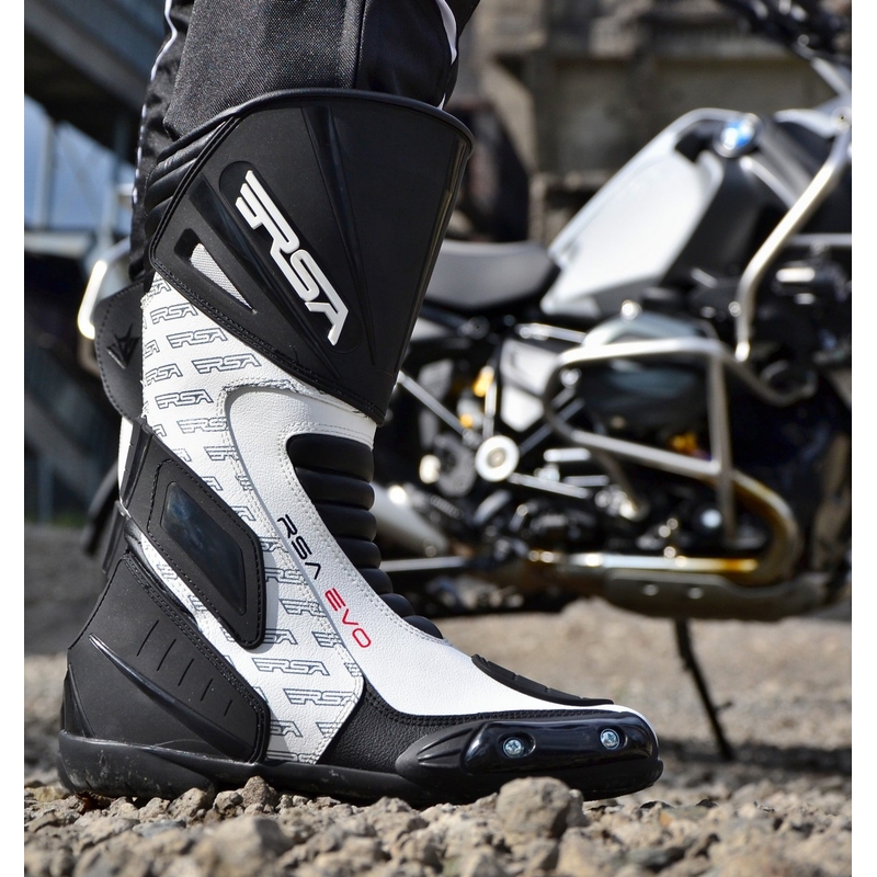 Motorradstiefel RSA Evo schwarz und weiß - Qualität II