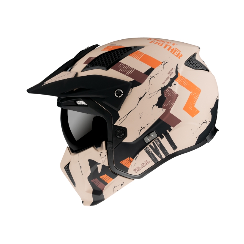Motorradhelm MT Streetfighter Skull 2020 orange-braun - Qualität II