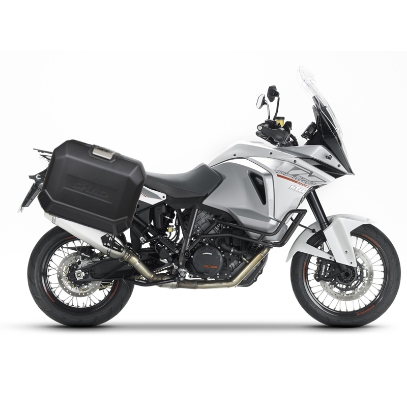 Complete set of black side aluminum cases 36L / 47L SHAD TERRA BLACK including mounting kit SHAD KTM Adventure 1090, 1190,  Super Adventure 1290 (R, S)
