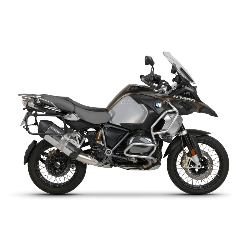 Complete set of black side aluminum cases 36L / 47L SHAD TERRA BLACK including mounting kit SHAD BMW R 1200 GS/ R 1200 GS Adventure/ R 1250 GS/ R 1250 GS Adventure
