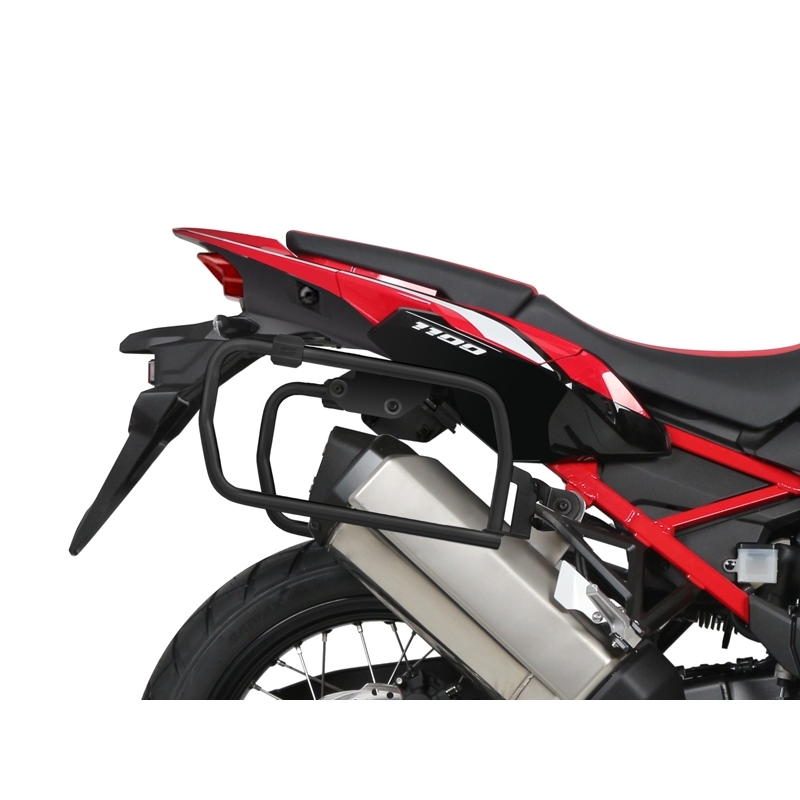 Complete set of black aluminum cases SHAD TERRA, 48L topcase + 36L / 47L side cases, including mounting kit and plate SHAD HONDA CRF 1100 Africa Twin