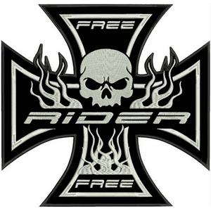 Aufnäher Kreuz grau