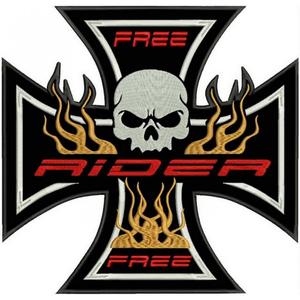 Aufnäher Kreuz orange - groß