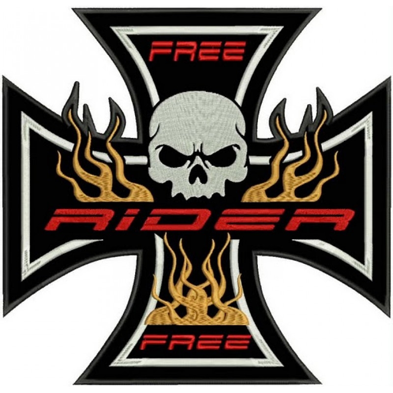 Aufnäher Kreuz orange - groß