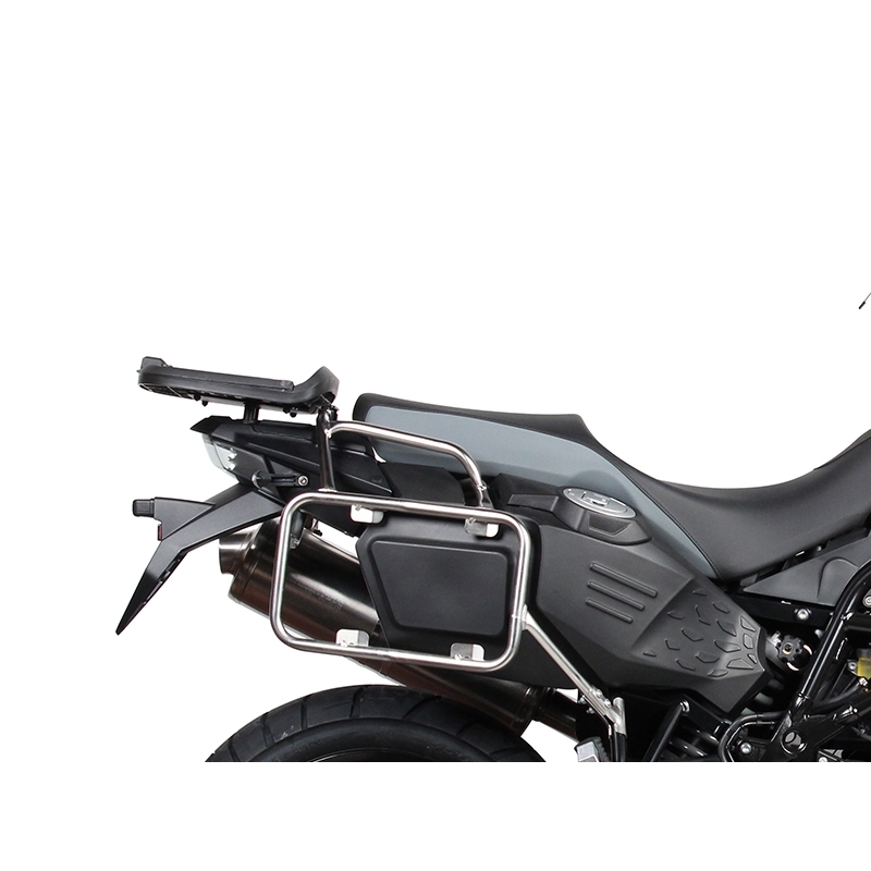 Complete set of black aluminum cases SHAD TERRA, 48L topcase + 36L / 47L side cases, including mounting kit and plate SHAD BMW F 650 GS/ F 700 GS/ F 800 GS