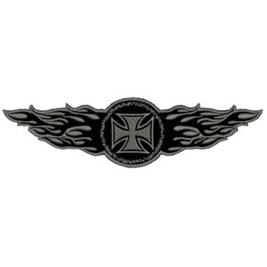 Aufnäher Flammen grau