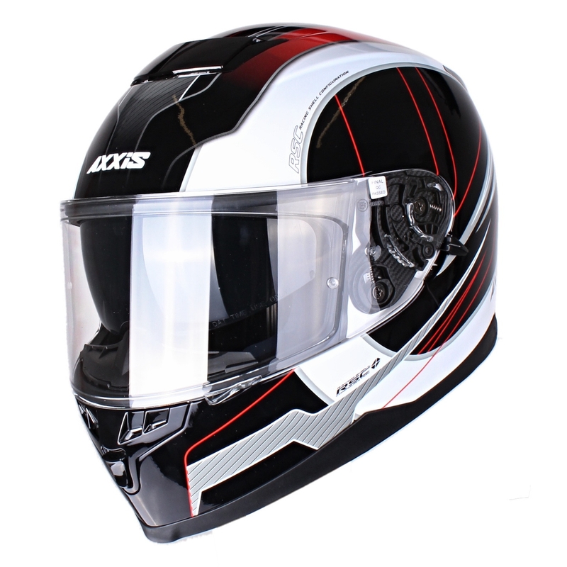 Motorradhelm Axxis Debut schwarz-rot Ausverkauf