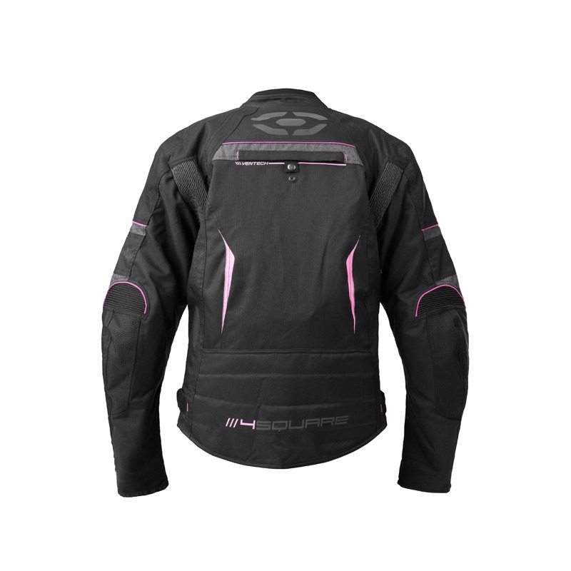 Damen 4SQUARE Roadster Dual Schwarz und Rosa Motorradjacke Ausverkauf