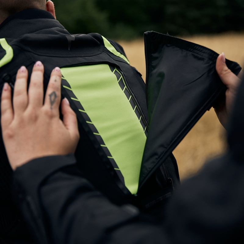 Motorradjacke Rebelhorn Hiker III schwarz-fluo gelb