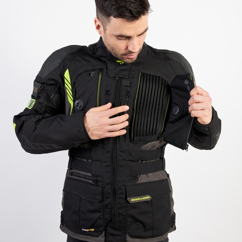 Rebelhorn Patrol schwarz-grau-fluorgelbe Motorradjacke