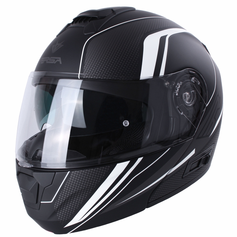 RSA Rival schwarz-grau-weiß Motorradhelm zu verkaufen Ausverkauf