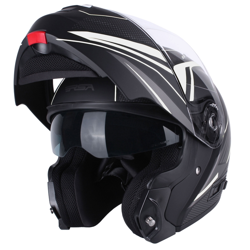 RSA Rival schwarz-grau-weiß Motorradhelm zu verkaufen Ausverkauf