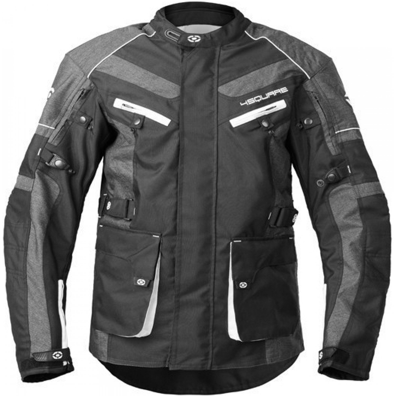 Motorradjacke 4SQUARE Discovery Adventure schwarz und weiß Ausverkauf