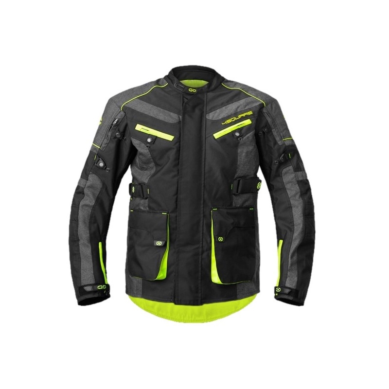 Motorradjacke 4SQUARE Discovery Adventure schwarz-fluo gelb Ausverkauf