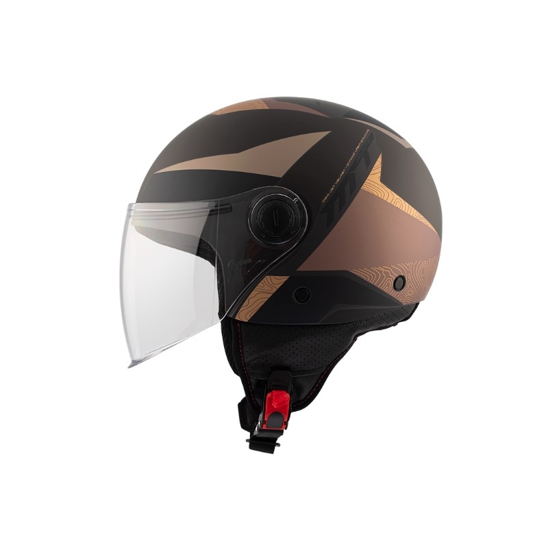 Offener Motorradhelm MT 0F501 Street Poke C9 Marron braun-beige