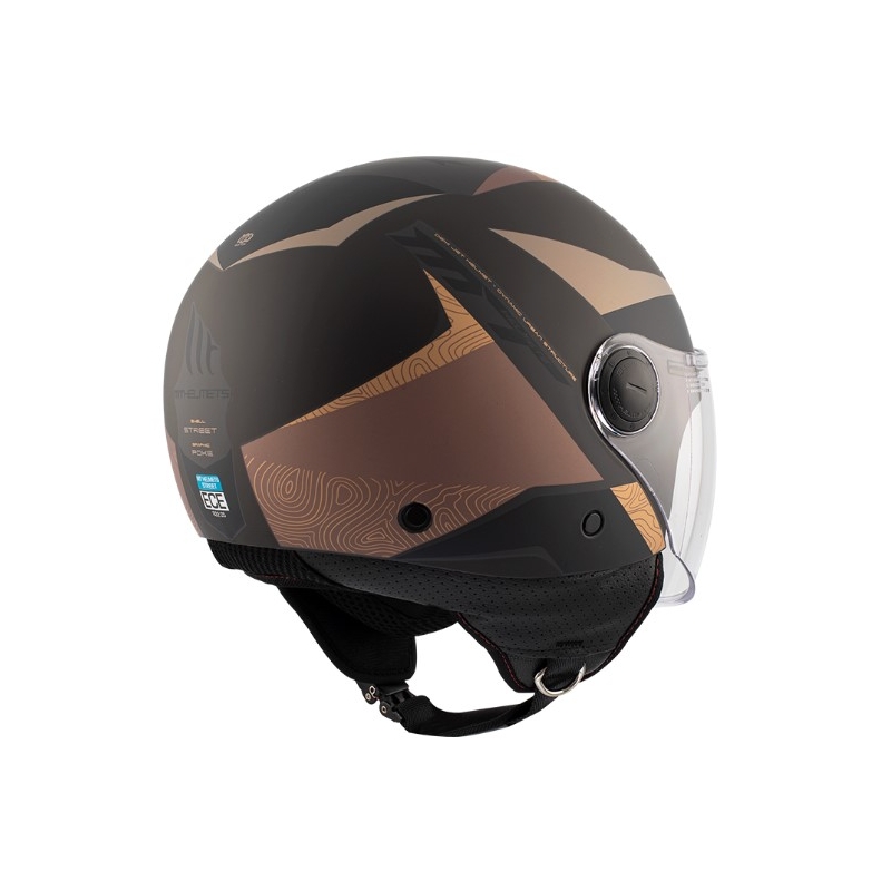 Offener Motorradhelm MT 0F501 Street Poke C9 Marron braun-beige