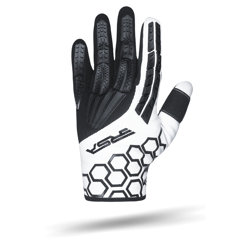 Kinder-Motorradhandschuhe RSA MX EVO schwarz und weiß