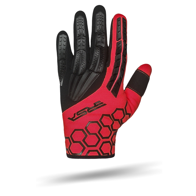 Kinder-Motorradhandschuhe RSA MX EVO schwarz-rot