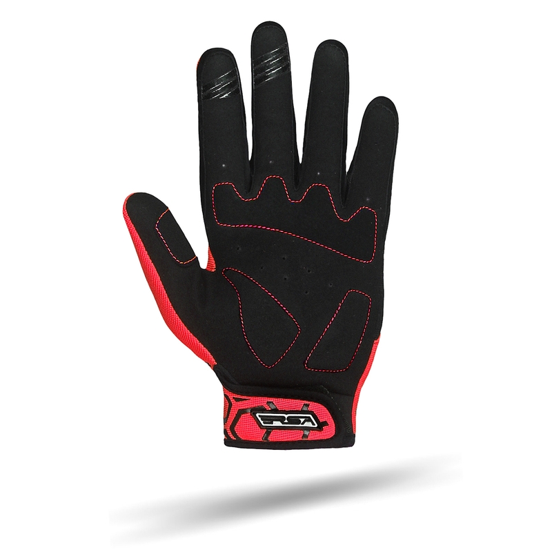 Kinder-Motorradhandschuhe RSA MX EVO schwarz-rot