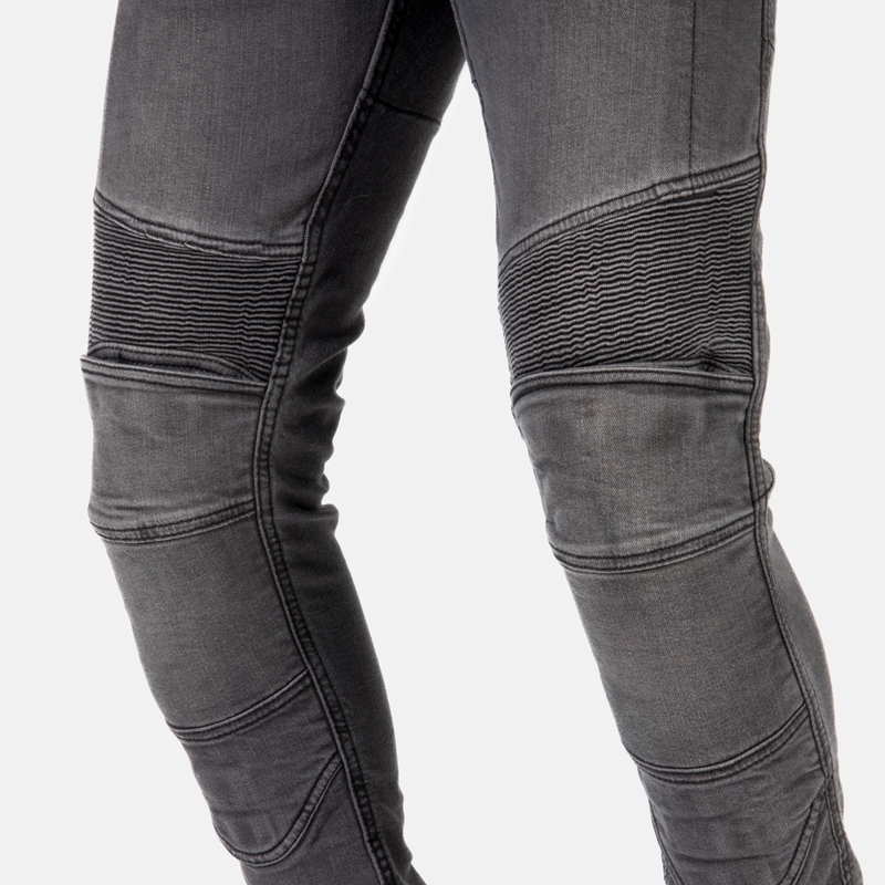 Ozone Rusty gewaschene schwarze Motorradjeans Ausverkauf
