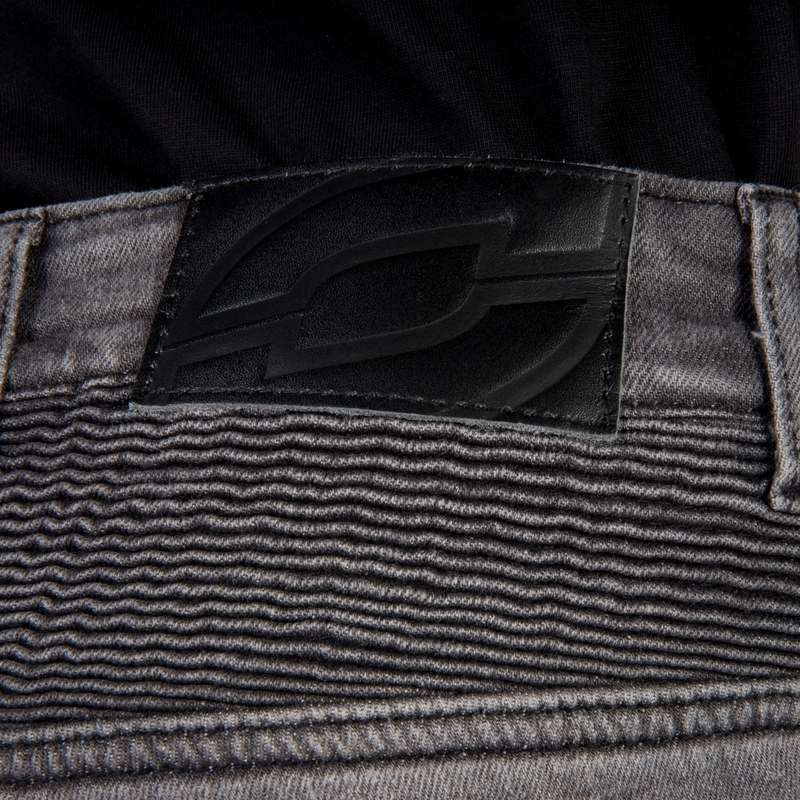 Ozone Rusty gewaschene schwarze Motorradjeans Ausverkauf
