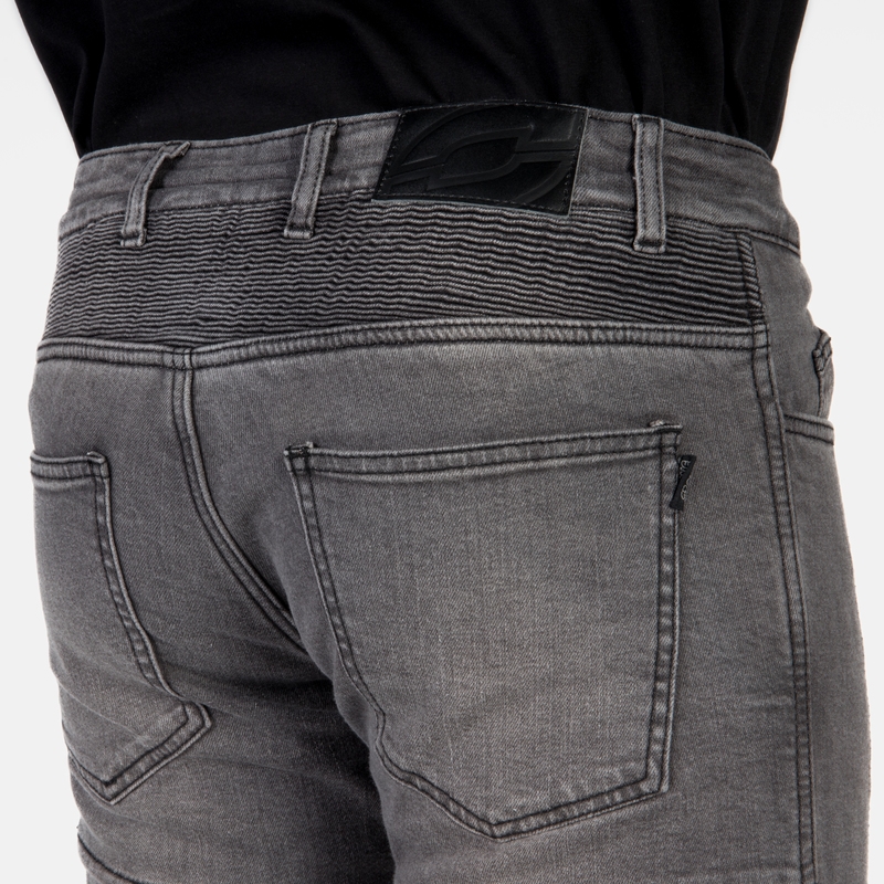 Ozone Rusty gewaschene schwarze Motorradjeans Ausverkauf