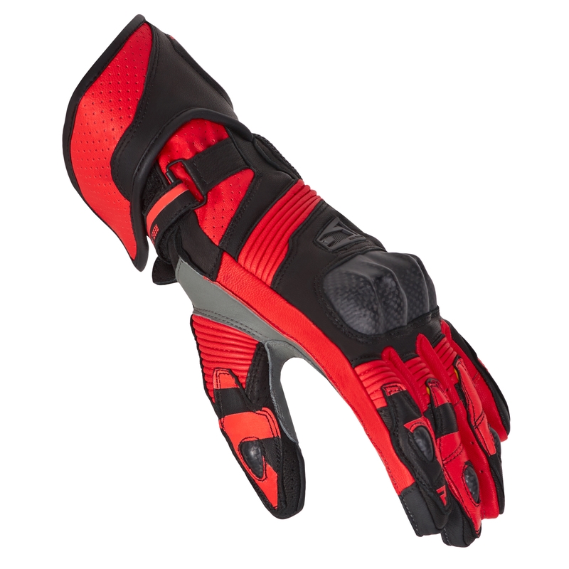 Motorradhandschuhe Rebelhorn Fighter schwarz-fluorrot Ausverkauf