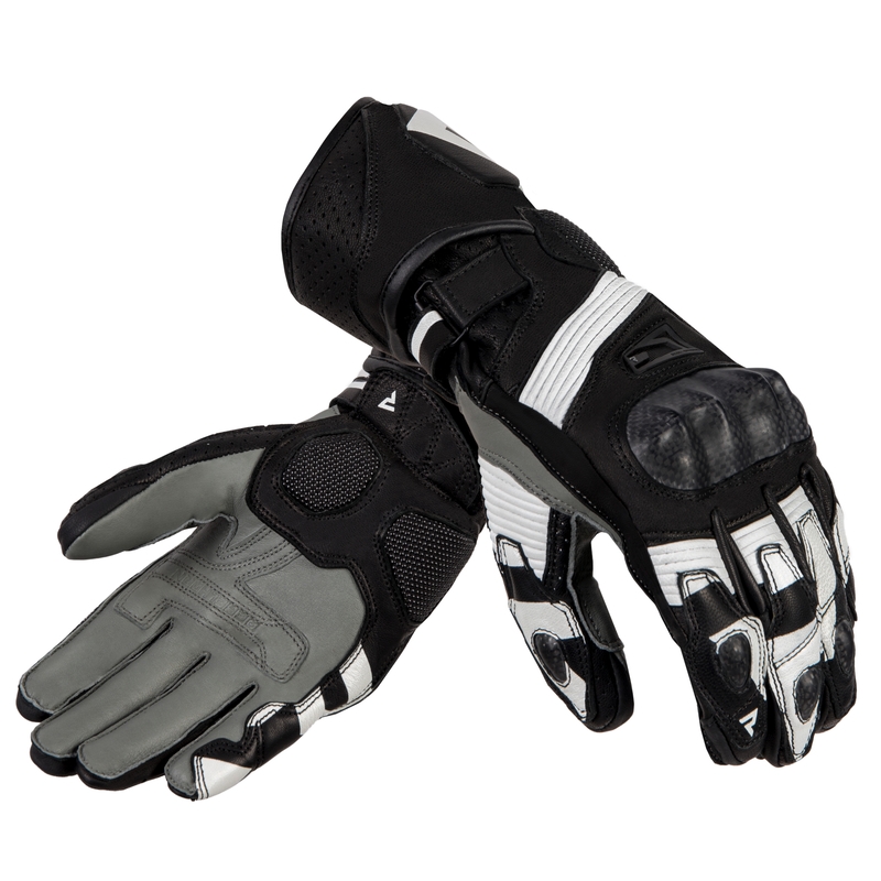 Motorradhandschuhe Rebelhorn Fighter schwarz und weiß Ausverkauf