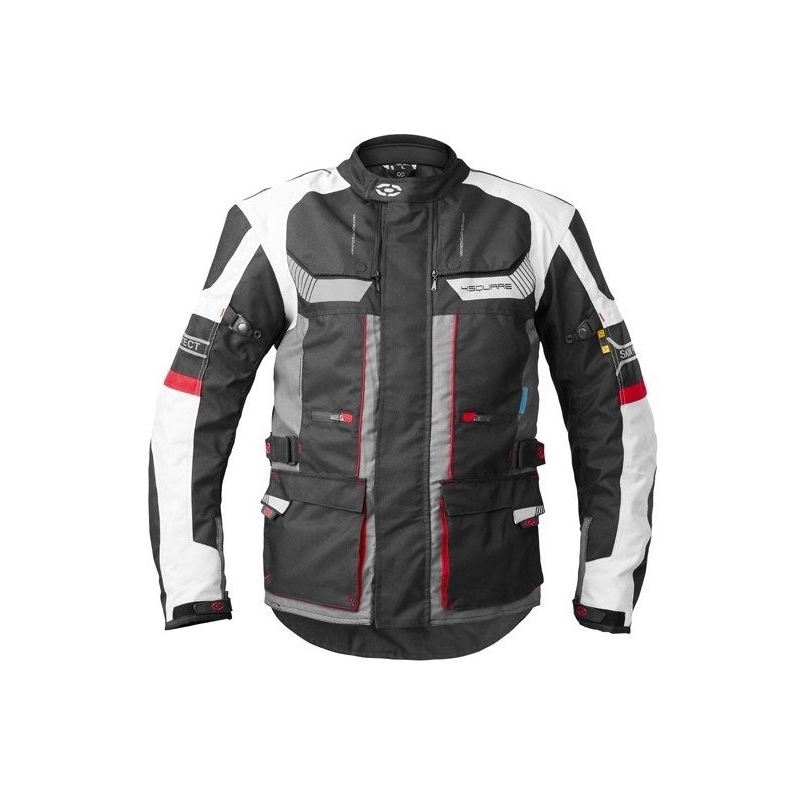 Motorradjacke 4SQUARE Shield schwarz-weiß-rot Ausverkauf