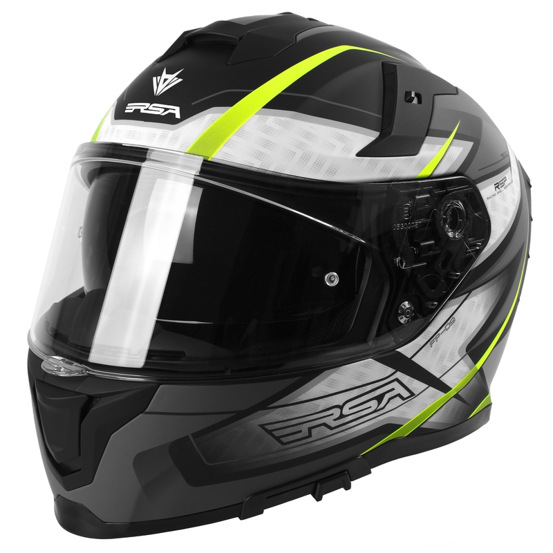 RSA Rapid schwarz-grau-weiß-fluo gelb Integral Motorradhelm Ausverkauf