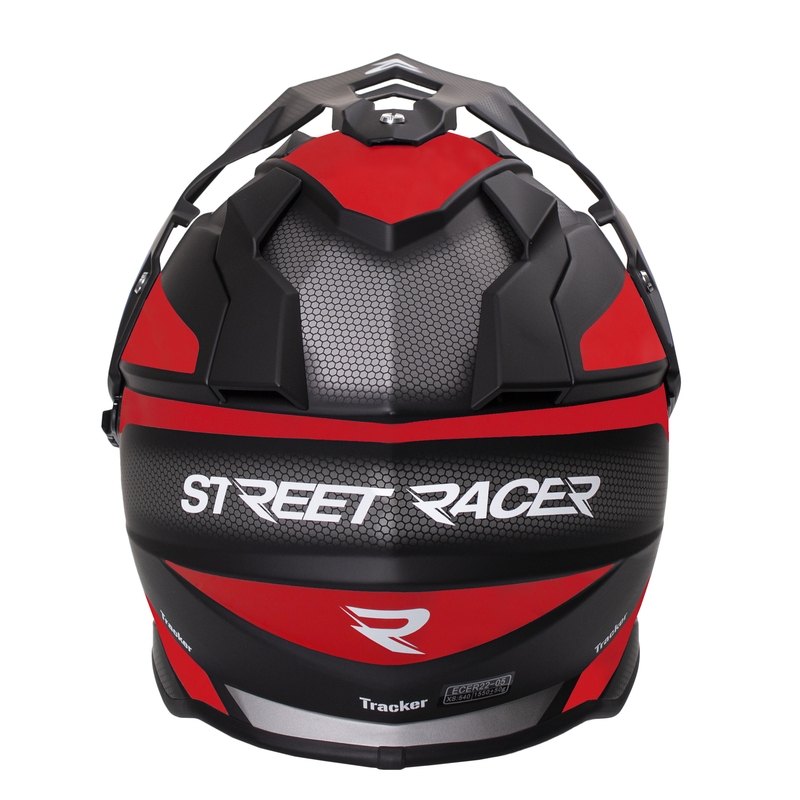 Endurohelm Street Racer Tracker schwarz-weiß-rot Ausverkauf