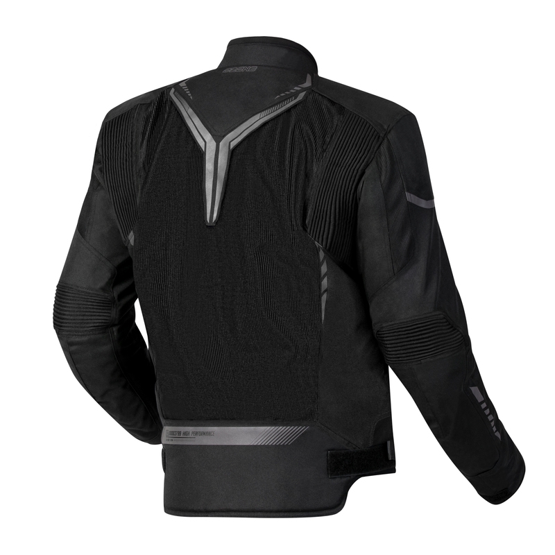 Ozone Flow Schwarze Motorradjacke Ausverkauf